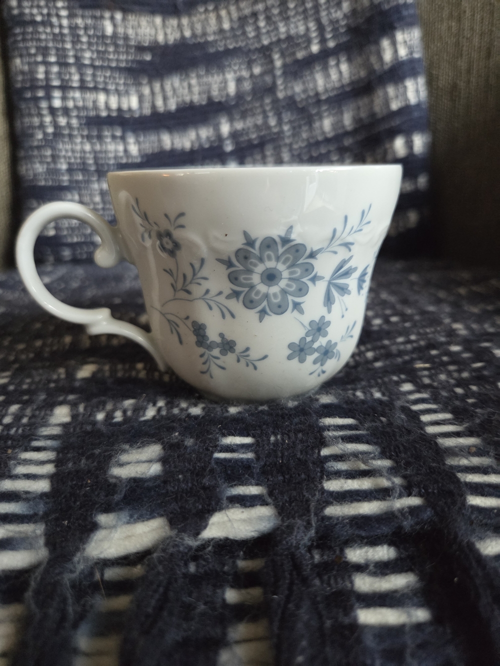 Vintage Seltmann Weiden Bavaria Blue Floral Porcelain Cup - W. Germany